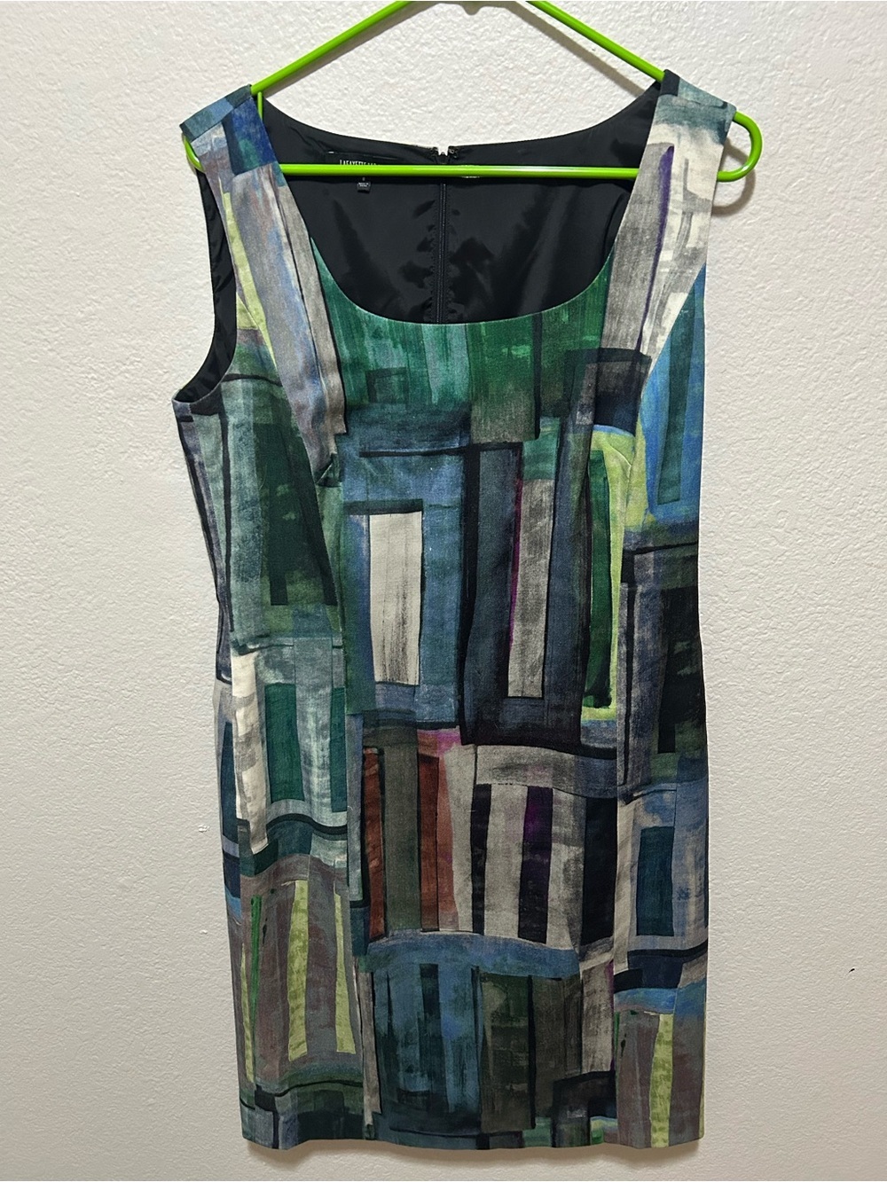 Lafayette 148 Abstract Print Sheath Dress Size 8 Art Career Workwear Chic